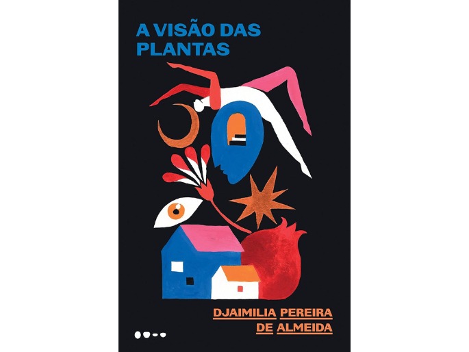 Capa do livro A visão das plantas, com a ilustração de uma casa e elementos da natureza