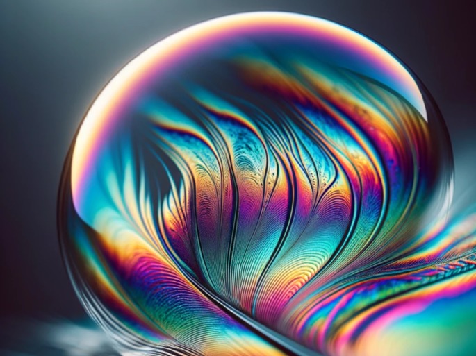 Cores do arco-íris na bolha