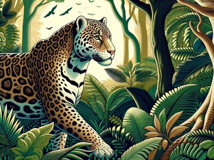 Jaguar na floresta
