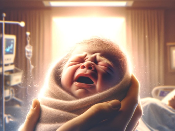 recém-nascido chorando
